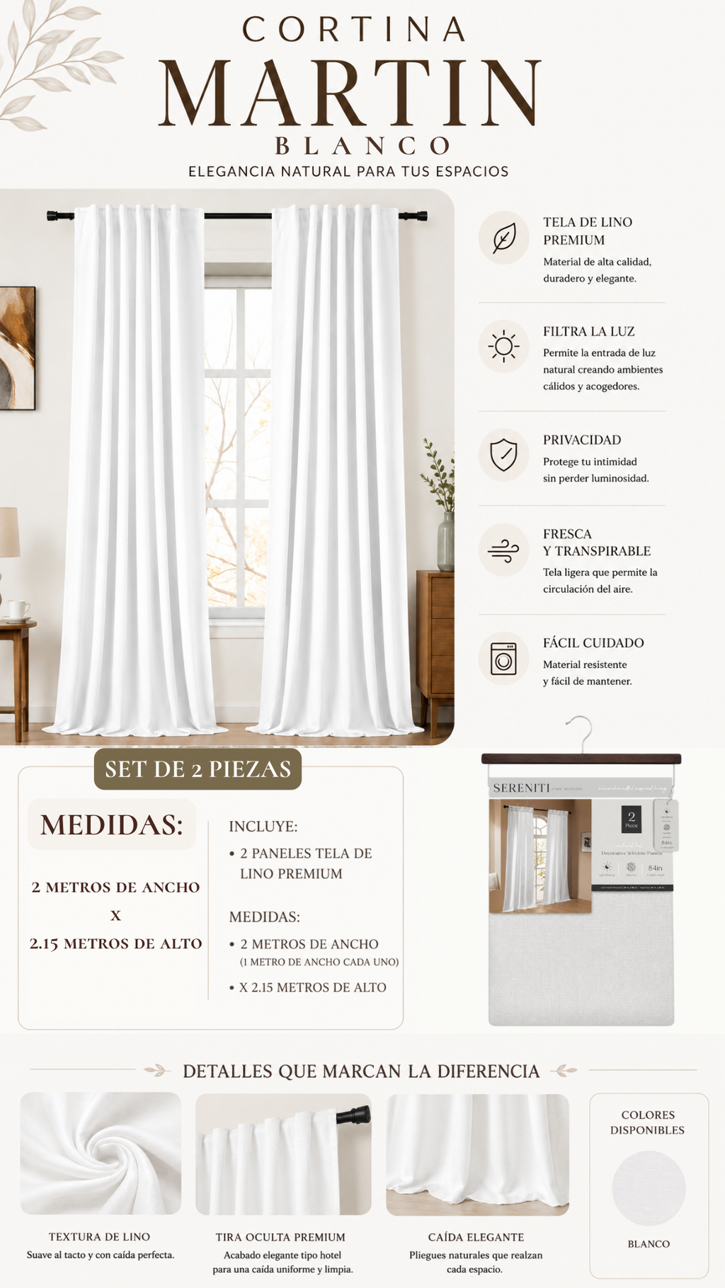 Cortina Martin – Set de 2 Piezas