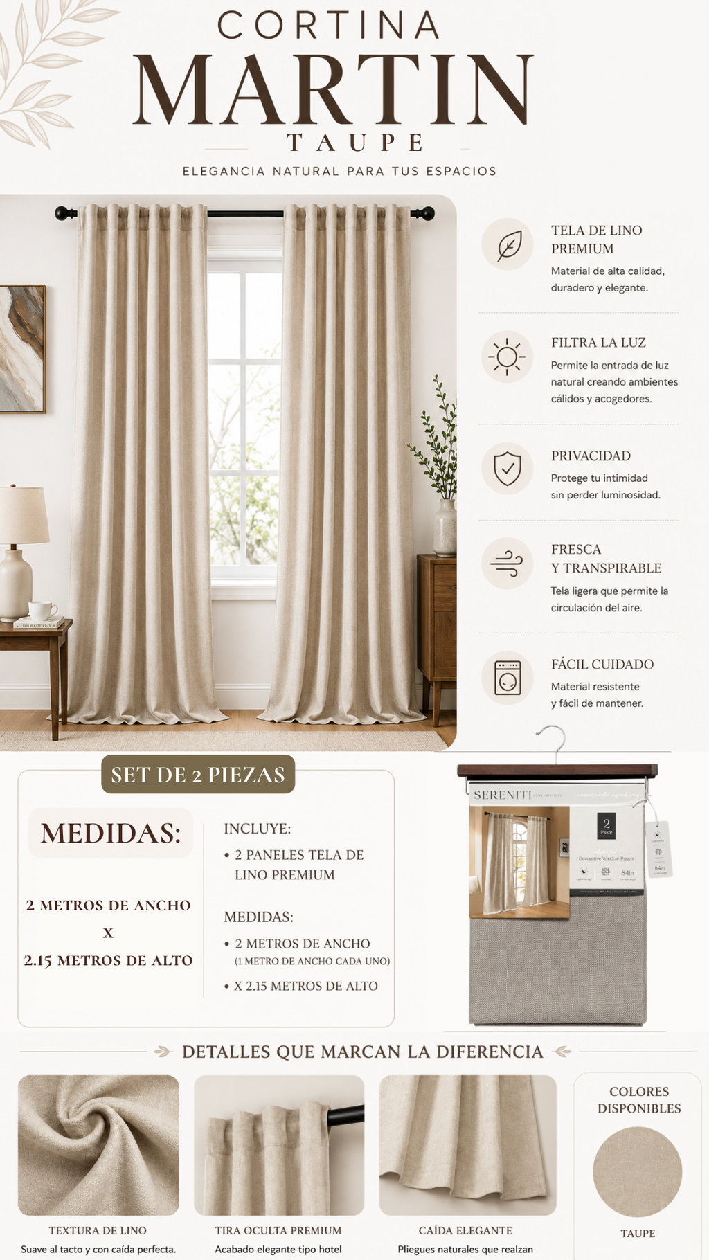 Cortina Martin – Set de 2 Piezas