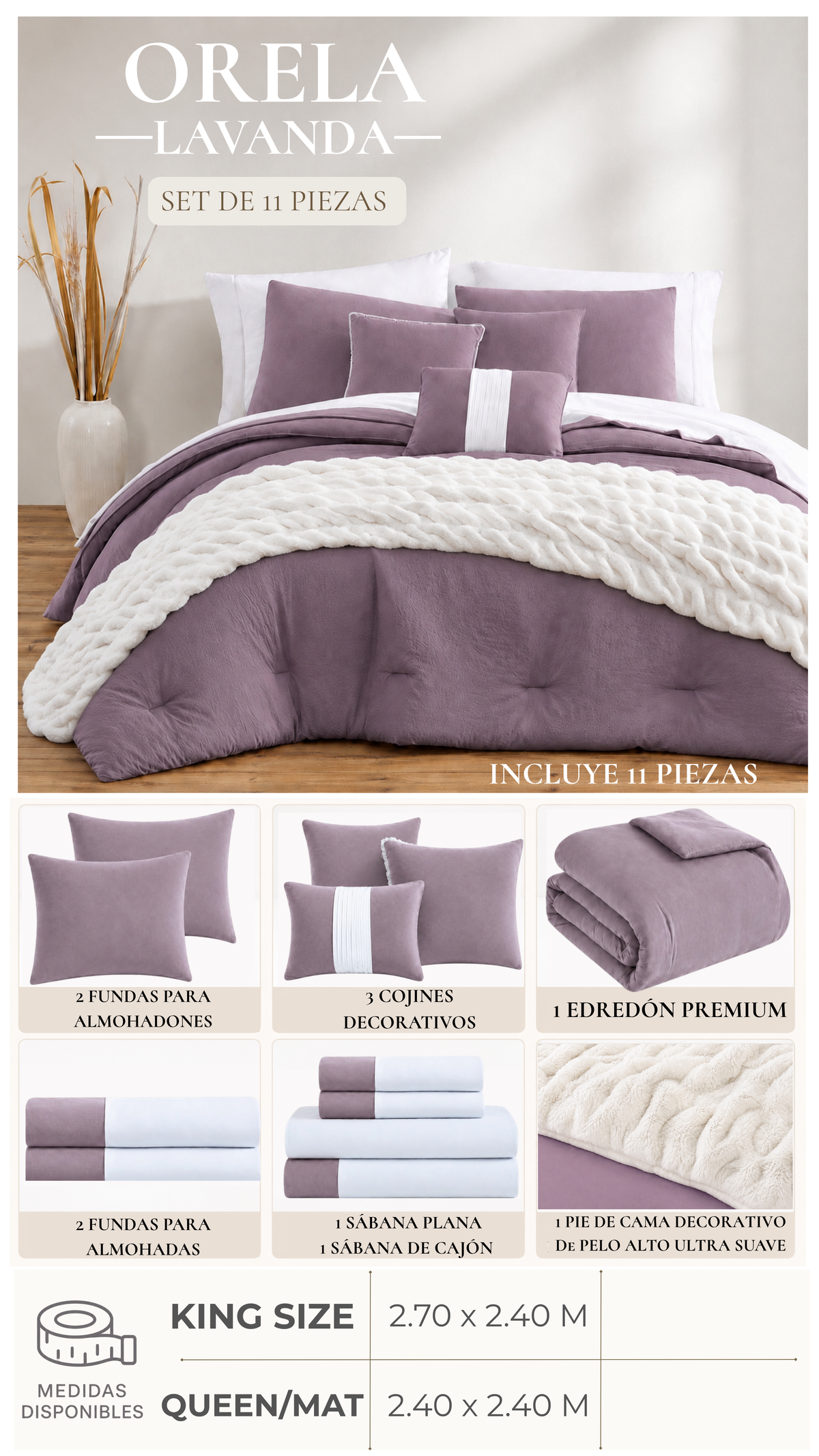 Edredón Orela – Set Premium de 11 Piezas