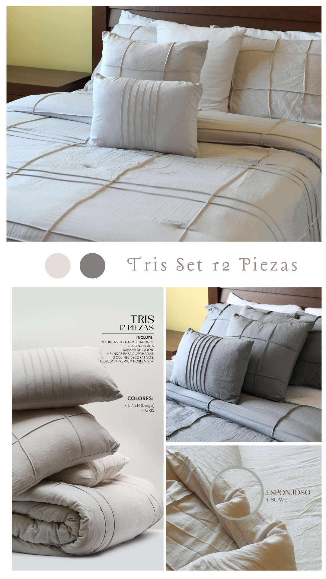 Edredón Tris – Set Premium de 12 Piezas