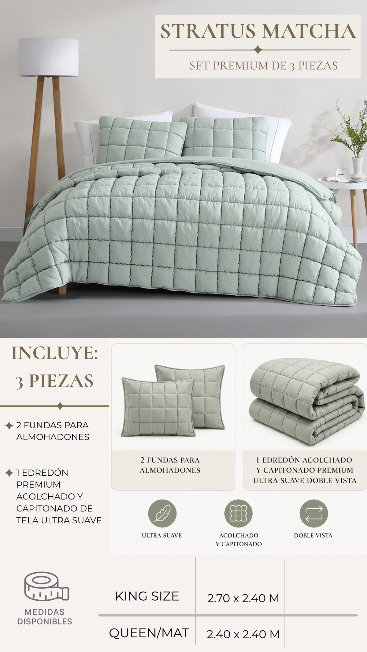 Edredón Stratus – Set Premium de 3 Piezas