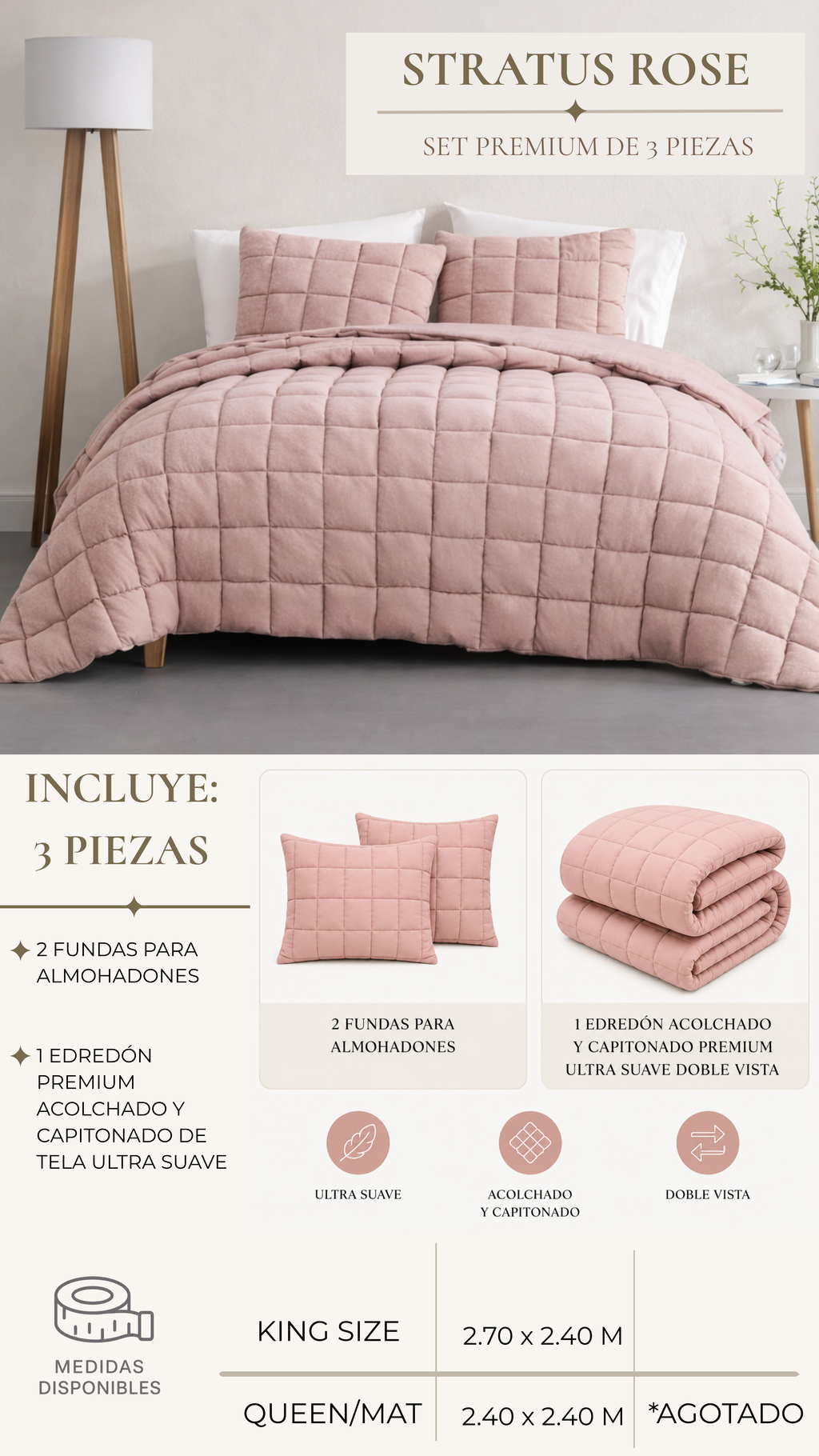 Edredón Stratus – Set Premium de 3 Piezas