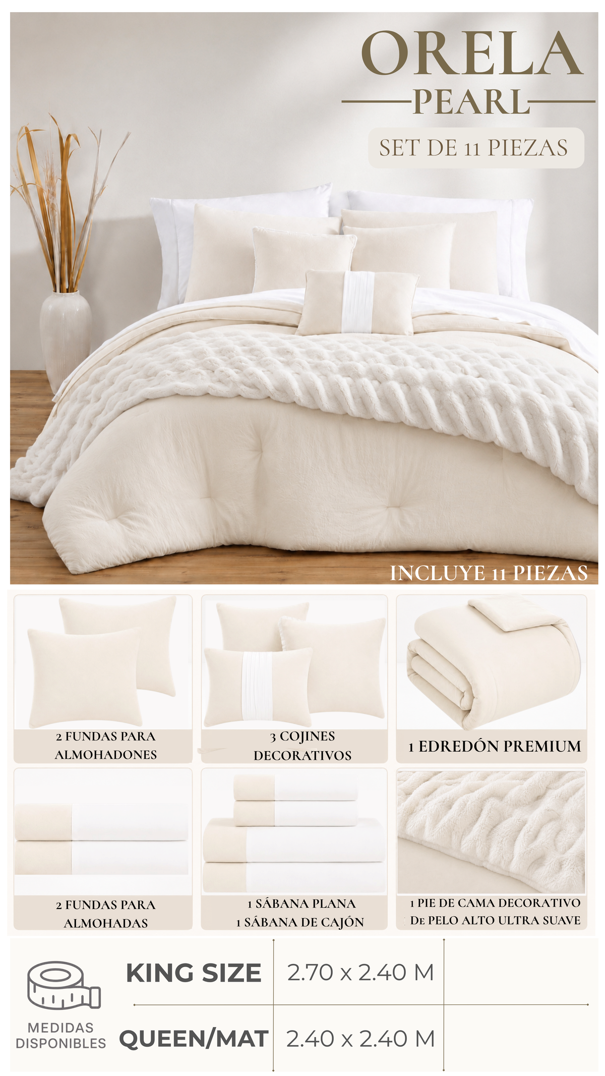 Edredón Orela – Set Premium de 11 Piezas
