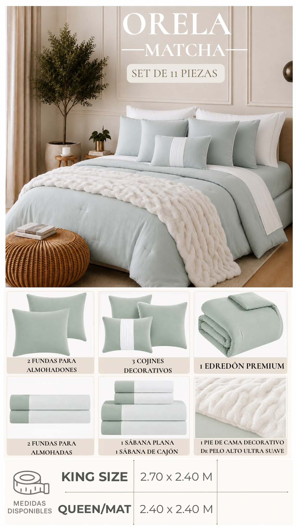 Edredón Orela – Set Premium de 11 Piezas