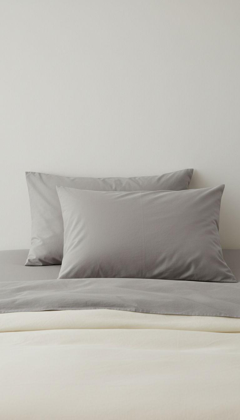 Par de fundas de almohada gris niebla